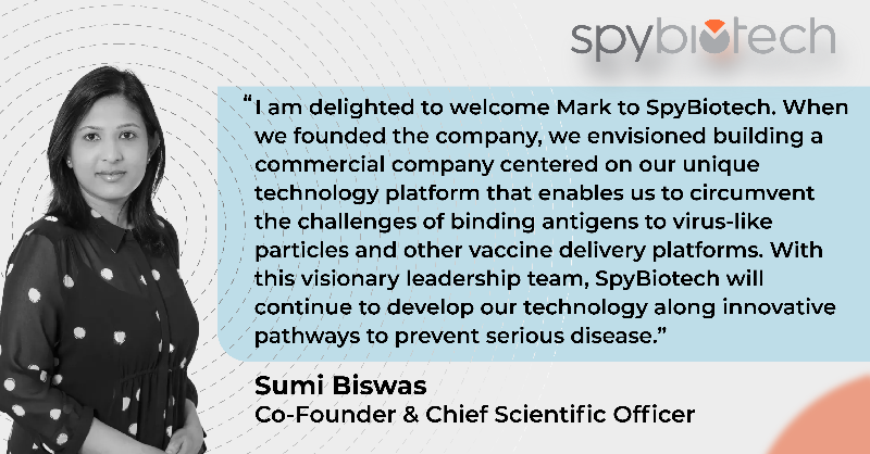 SpyBiotech's tweet photo. Sumi Biswas, our co-founder, has welcomed the appointment of Mark Leuchtenberger as our new Chief Executive Officer. Sumi, who co-founded the company in 2017 as an Oxford University spin-out and has been its CEO since, becomes Chief Scientific Officer
#vaccine #vaccinedevelopment