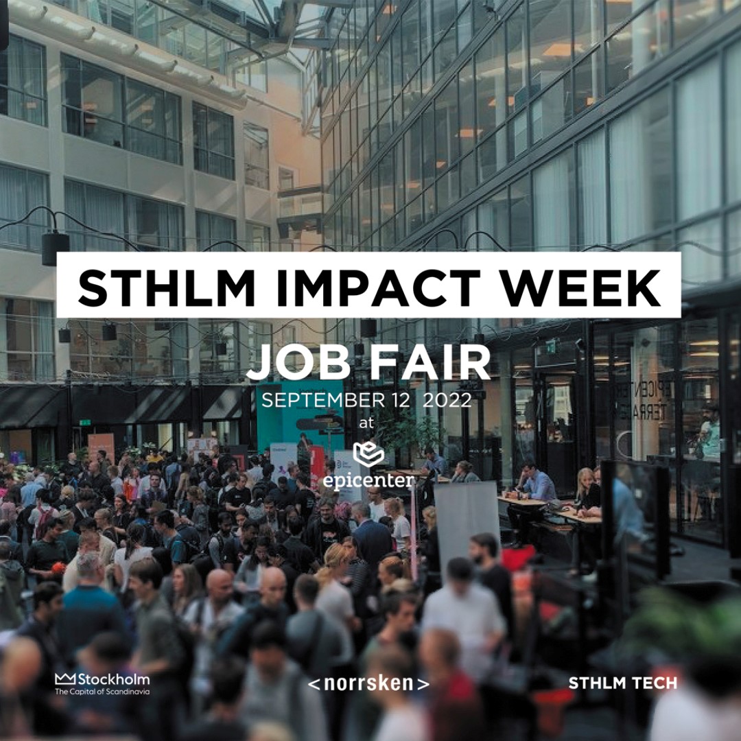 Want to work at the most interesting impact companies? Stockholm Impact Week welcomes employers and jobseekers within the impact-sphere to connect. September 12 at Epicenter. 
Sign up: sthlmtechmeetup.confetti.events/sthlm-impact-f…
#STHLMTECH #sthlmimpactweek  #norrsken #investstockholm