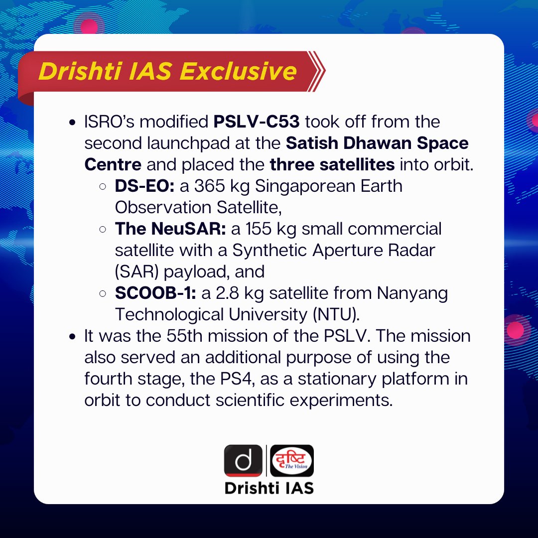drishtiiaseng's tweet photo. Drishti IAS Exclusive is 'To-The-Point' coverage of important news topics to help you in your UPSC preparation. Stay tuned for more informative content.

#DrishtiExclusive #DrishtiIASExclusive #PSLVC53 #SatishDhawanSpaceCentre #ISRO #POEM #CurrentAffairs #UPSC2022 #UPSC #IAS https://t.co/KExOZtHrPb