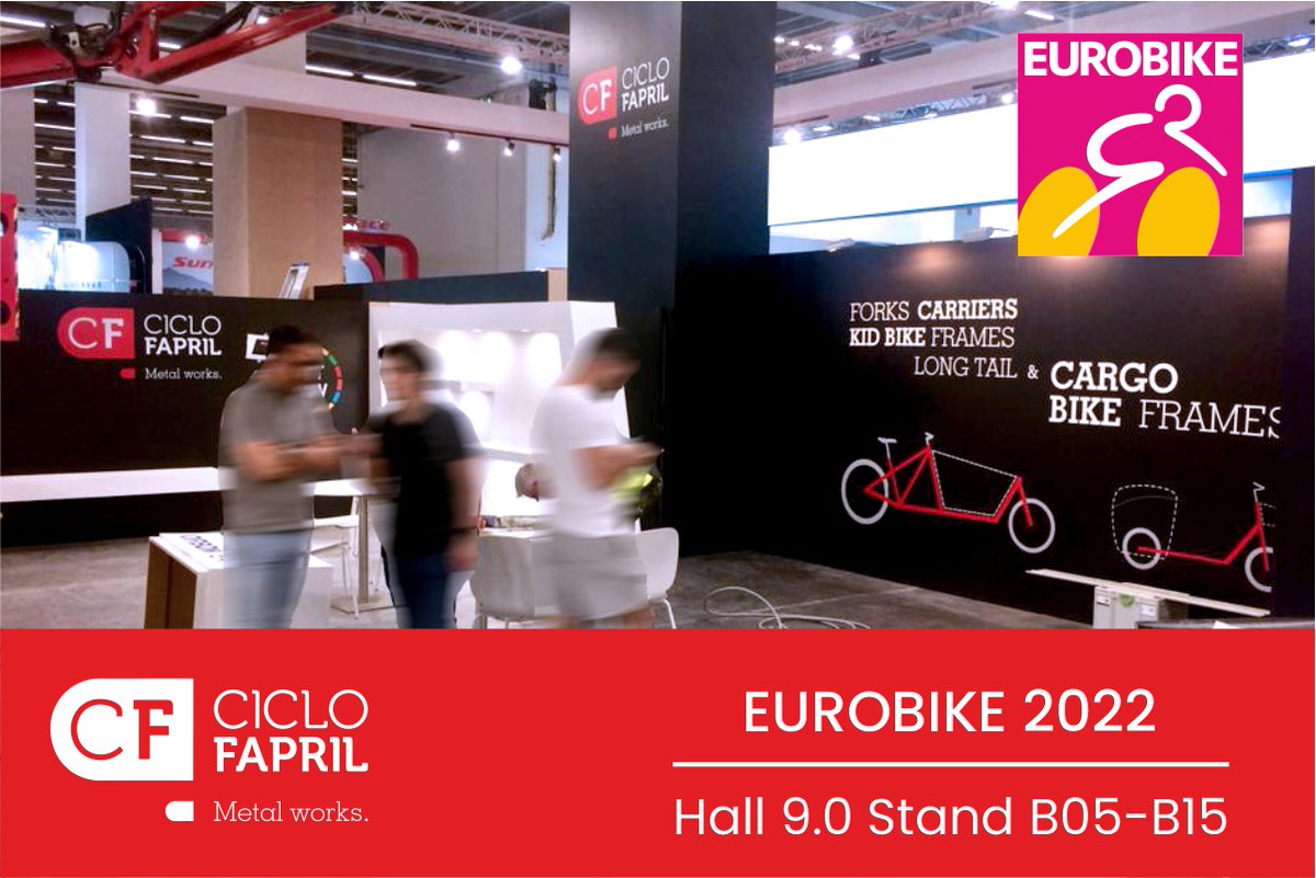 CicloFapril's tweet photo. We're getting ready to welcome you at Eurobike, starting tomorrow! 
🎪 Hall 9.0 - B05-B15 
Remember to visit us at the largest European Bike Festival at Eurobike, Frankfurt, from 13 to 17 July.

#ciclofapril#cfgroup #metalworks #eurobikeshow #bikeframes #madeinportugal #loveworks https://t.co/qVg4DYnbks