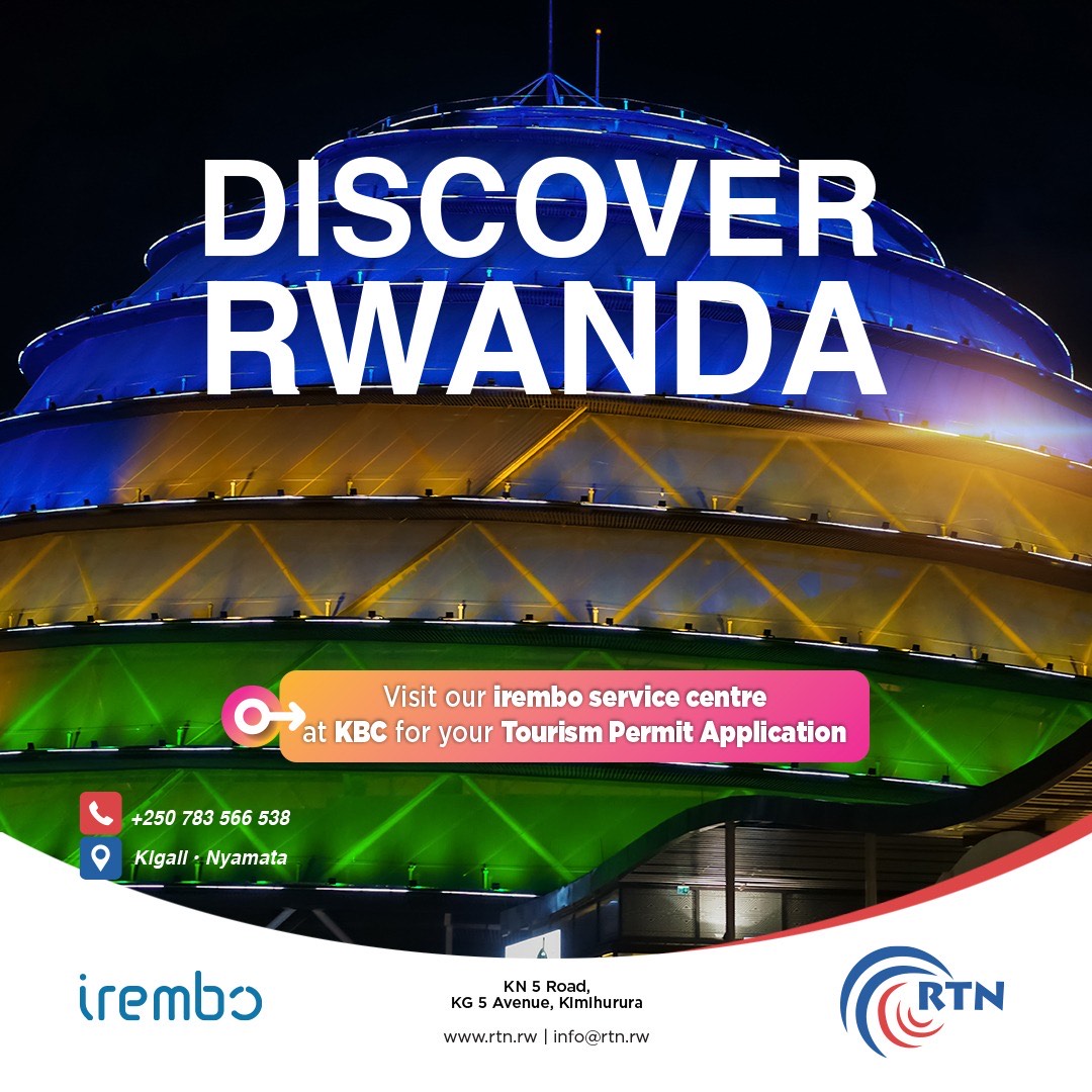 RTN is helping you access Tourism permits, pass by our Irembo service center at KBC, kimihurura, and apply today  visit our website;rtn.rw or call us:0783566538 <a href="/irembogov/">IremboGov</a> <a href="/visitrwandanow/">visitrwandanow</a>  #irembo #visitrwanda #rtn