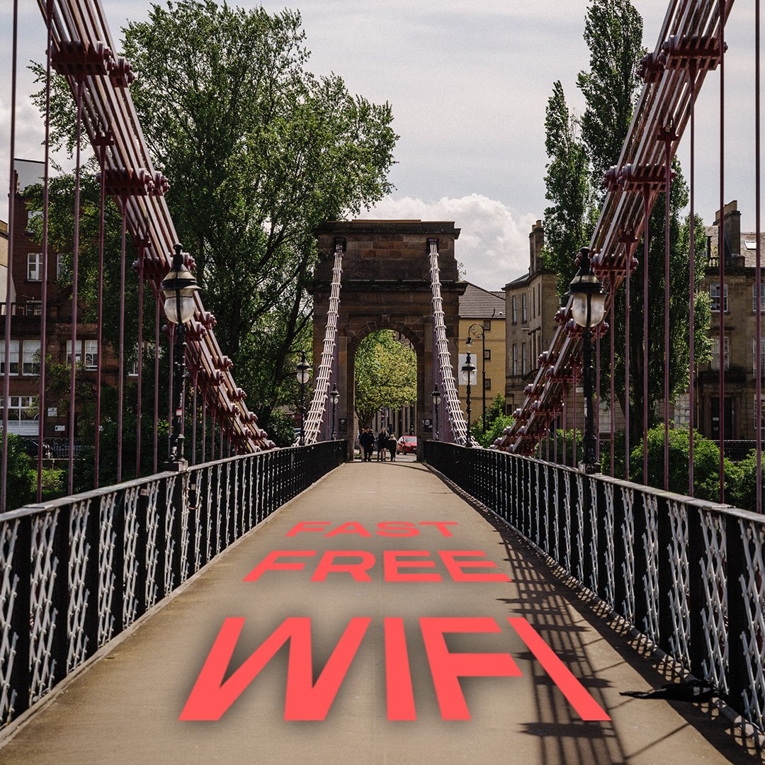 1️⃣ We 100% are channelling Star Wars energy with this post 🌟
2️⃣ We did in fact not vandalise one of Glasgow's prettiest bridges 🌉
3️⃣ You should sign up to Brillband today and get access to 3 months of free WiFi... 🦄