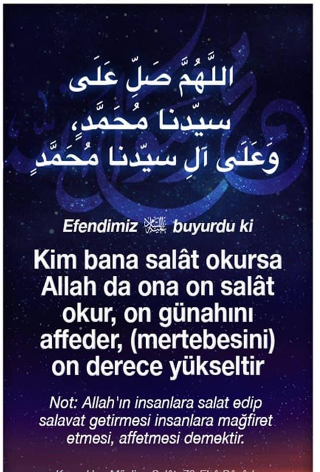Allâhumme salli Alâ seyyidinâ Muhammedin ve Alâ Âli Seyyidinâ Muhammed ❤️

3 kez okuyup RT ederek birçok insanın salavat getirmesine vesile olabiliriz!