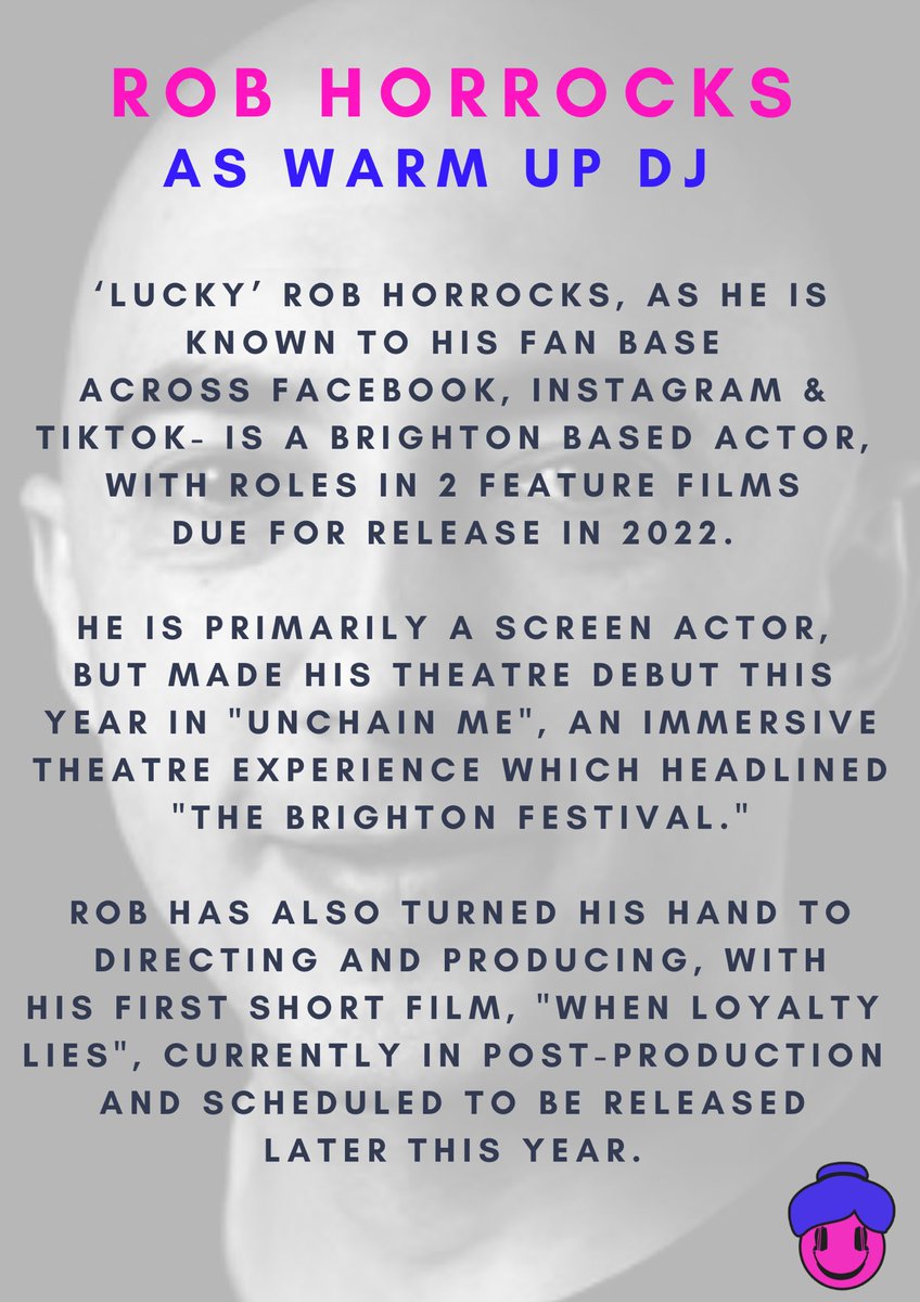 Faithful_Films's tweet photo. ✨ Introducing our WARM UP DJ✨ 

“Lucky” Rob Horrocks is a Brighton based Actor, who had his theatre debut this year in an immersive performance headlining “The Brighton Festival”.

“GET IT GET IT GET ITTTTTT” 👵🏼🤘🏼 
 @thegrannydj #thegrannydj https://t.co/kZ9barZVtP