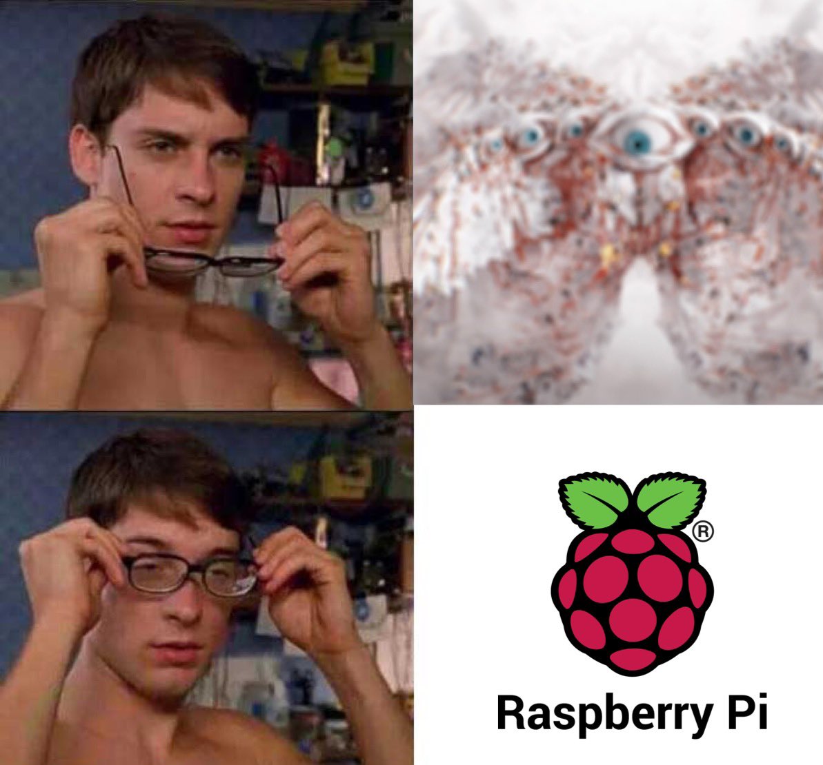 ItTardigrade's tweet photo. When we started to work with RaspberryPi it felt like some higher might ! 

#raspberrypi #raspberrypi3 #raspberrypi4 #Python #coding #it #meme https://t.co/ngoaTAogys