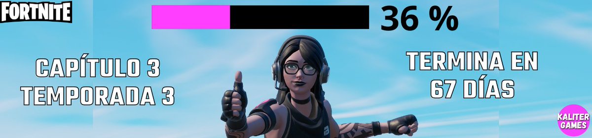 KaliterGames's tweet photo. 📢 La Temporada 3, capítulo 3 termina en 67 días 
✅ Está un 36% completada #Fortnite https://t.co/b4y5gJOxCK