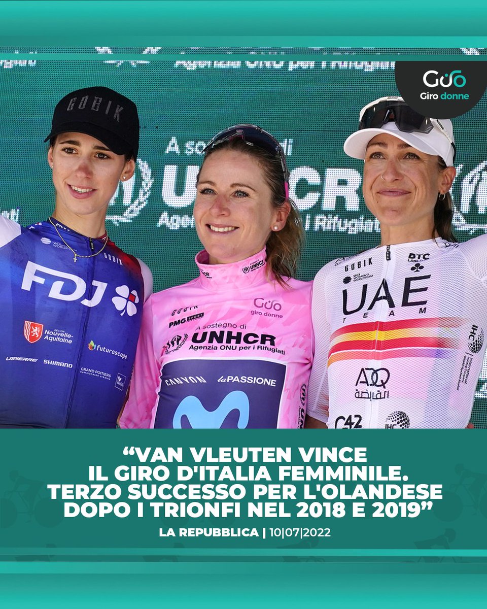 🇬🇧 'Giro Donne, the Dutch van Vleuten wins for the third time. Stage 10 to Consonni' @corriere 🇬🇧 “Van Vleuten wins Giro Donne. Third success for the Dutchman after the triumphs in 2018 and 2019' @repubblica #GiroDonne #GIroDonne22