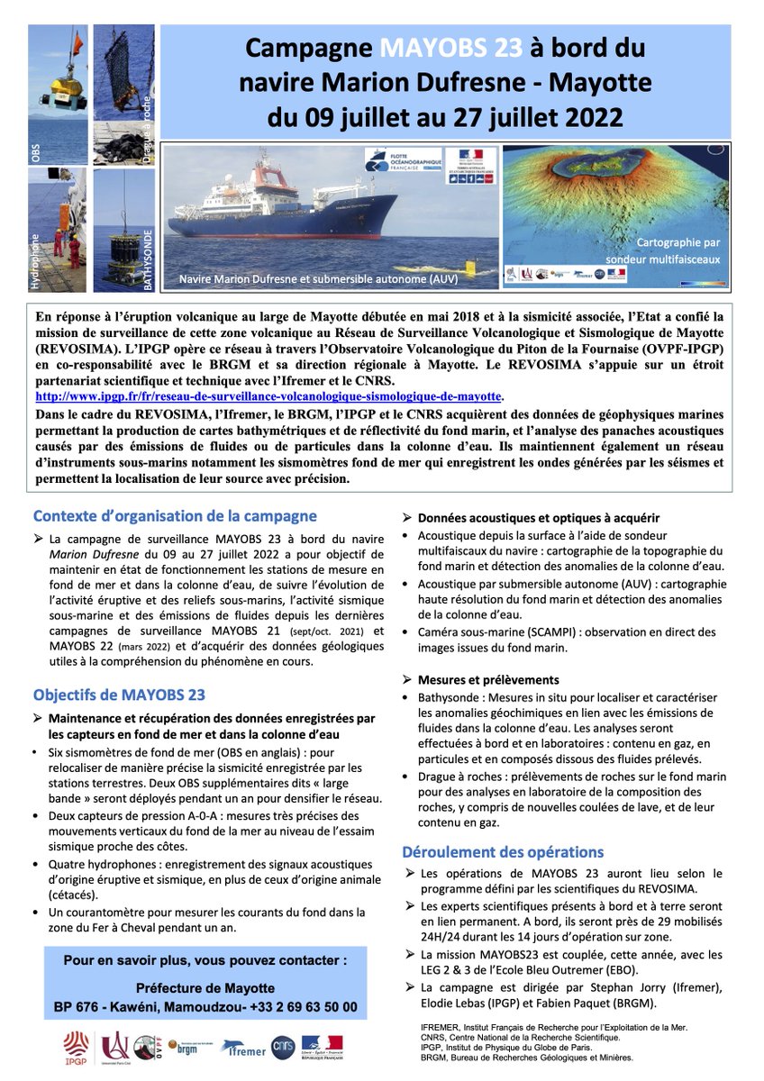 REVOSIMA_'s tweet photo. ⛴️Une nouvelle campagne de surveillance à bord du navire océanographique le « Marion Dufresne » a commencé au large de Mayotte. 
���️Cette campagne de surveillance « Mayobs » est la 23ième du nom depuis 2019.
@IPGP_officiel @Ifremer_fr @BRGM_fr @INSU_CNRS @CNRS https://t.co/0408nSnuGI