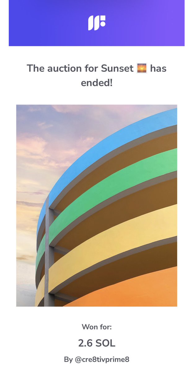 🌅 SOLD 🌅 

Congratulations <a href="/Cre8tivPrime8/">Cre8tivPrime8</a> for winning the auction for “Sunset 🌅” with 2.6 ◎ 🎉

Happy to have your support, hope the first will lead to many more ✨ 

<a href="/formfunction/">Formfunction</a> 
formfunction.xyz/@huxsterized/F…