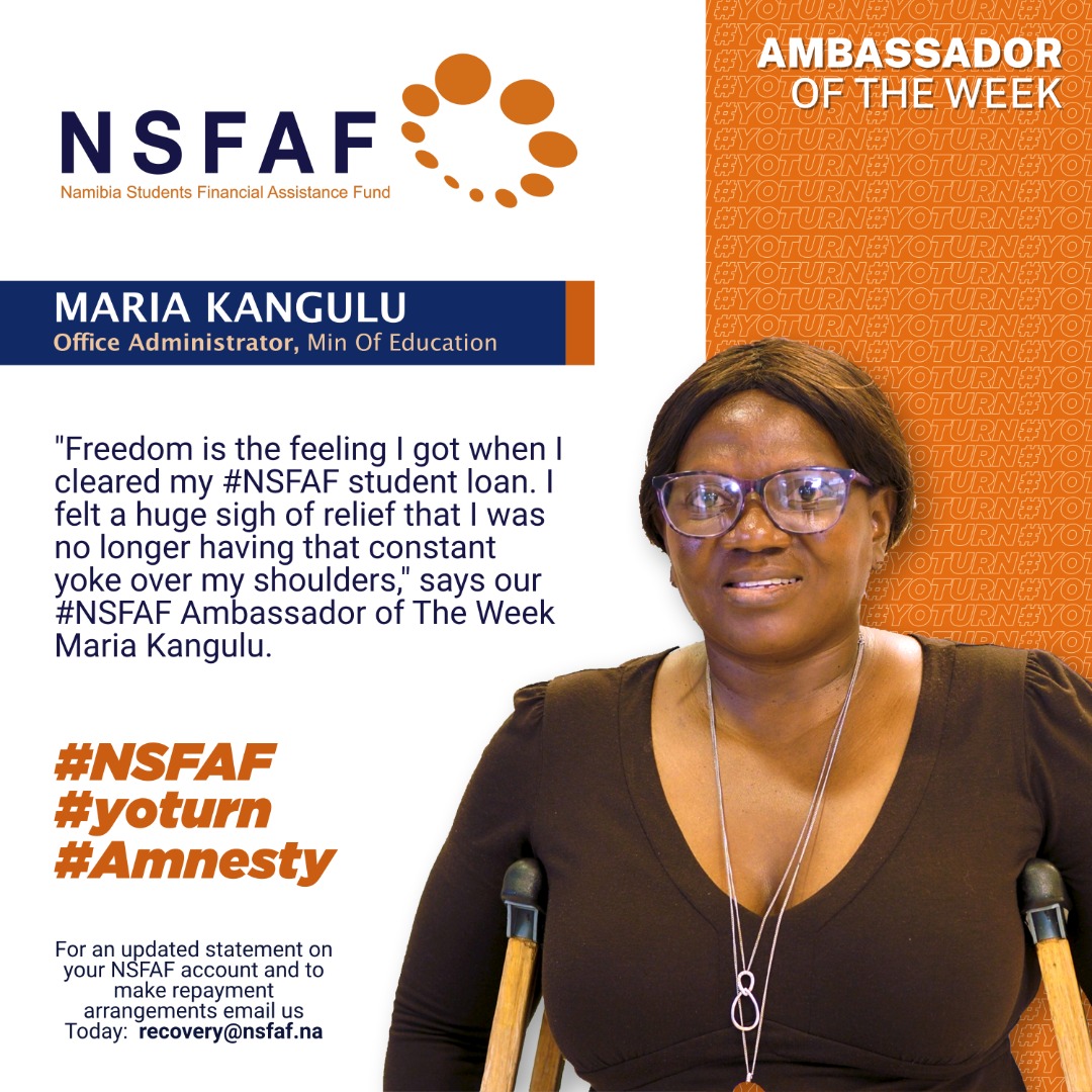 NSFAF's tweet photo. Meet Mee Maria Kangulu, Our #NSFAF Ambassador of the Week #yoturn #graduation #Yoturn #loans #recovery https://t.co/8fGY2HA0Hv