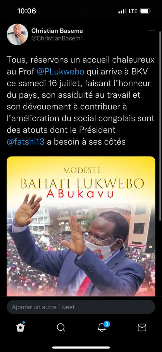 afdc_rdc's tweet photo. #AFDC-A : L'autorité morale bientôt à Bukavu, sur la terre de ses ancêtres.  Vivement un Acceuil chaleureux samedi 16 juillet 2022 https://t.co/UVczFhCILC