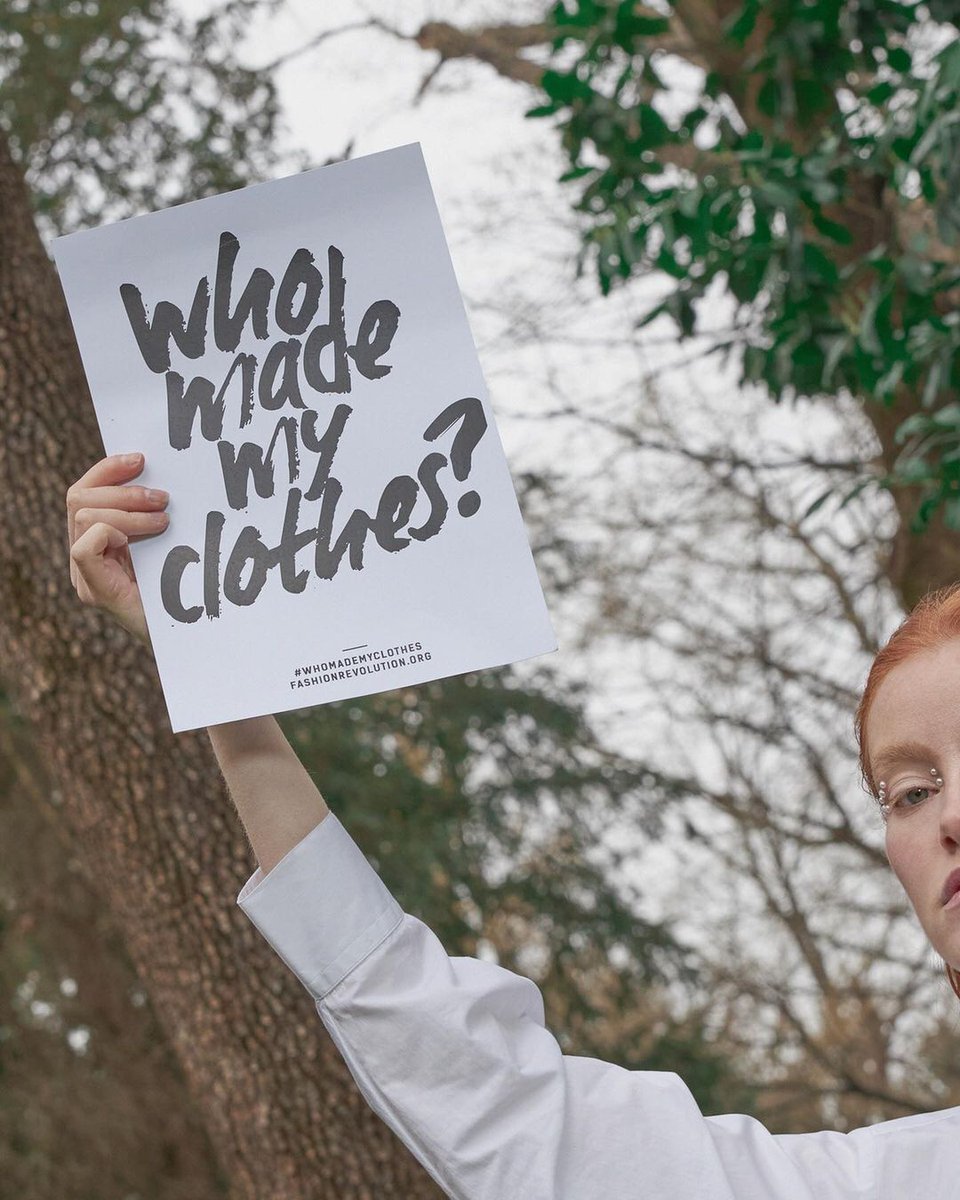 Fash_Rev's tweet photo. When brands are not transparent about how and where their products are made, it is impossible to take their sustainability claims at face value. 

Take action: Tag a brand on social media and ask them #WhoMadeMyClothes? 

https://t.co/EHhoz0u1o4 https://t.co/q4BlmkehkS
