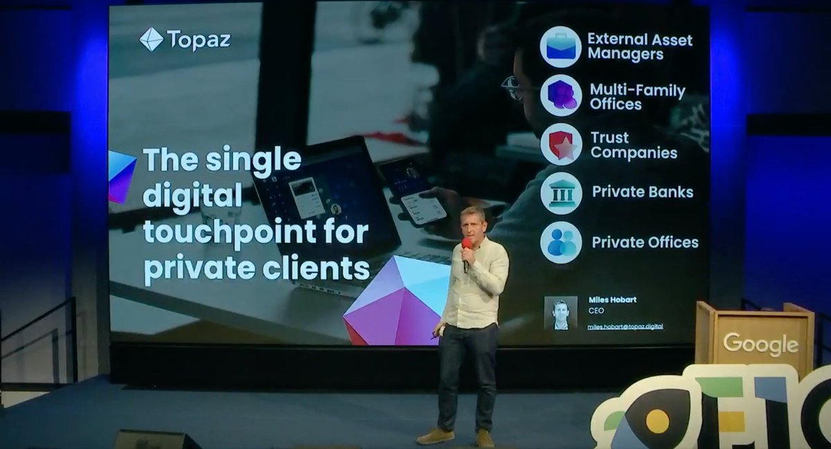 topaz_platform's tweet photo. We have graduated from F10 Incubator &amp; Accelerator ! Check out the Demo Day recording, showing our pitch at Google in Zurich, if you didn't watch it live - https://t.co/niqnWyQezC. 
 
#google #topazdigital #wealthtech #wealthmanagement #innovations #digitaltransformation https://t.co/hOh6EY6dAr