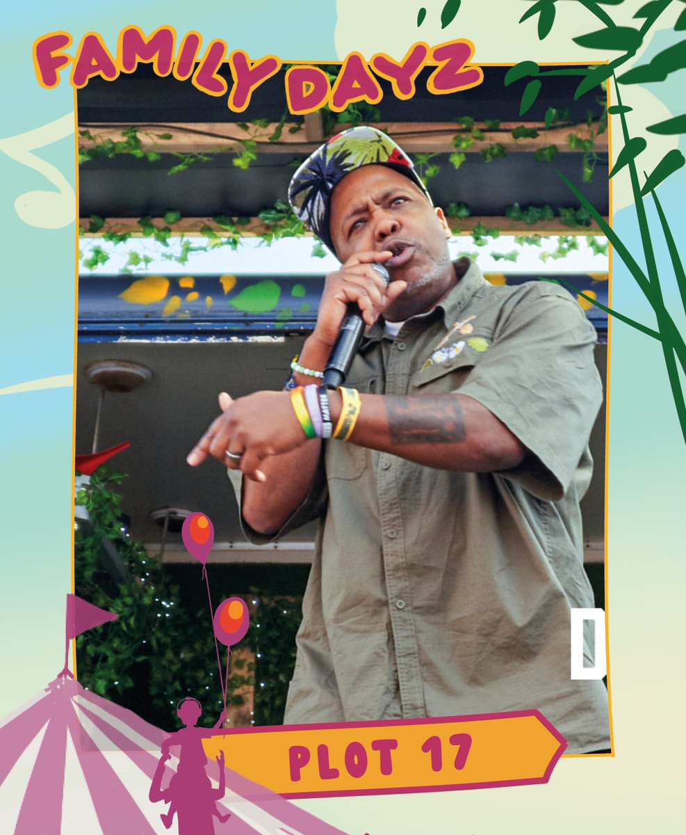 TeamLondonBdg's tweet photo. ๐ช๐ถIntroducingโฆ #Plot17! Join underground hip-hop hero @iamkennybaraka, AKA The Green Man + his DJ, @conradkira with their mobile block party as they work to save the environment one sick track at a time.
๐#FamilyDayz times: 23 + 24 July @ 12 + 3PM.
๐https://t.co/ePZhHo8Nys https://t.co/WIi9AZPTjJ