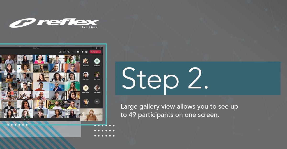 ReflexAV's tweet photo. Each Tuesday, we will post a new top tip related to AV and workspaces, aimed at helping to make your daily activities a little easier and even a little more fun.

We’re kicking off with a top tip on how to change your meeting view in MS Teams. 

#toptiptuesdays #Reflexltd https://t.co/z56vSK4a9O