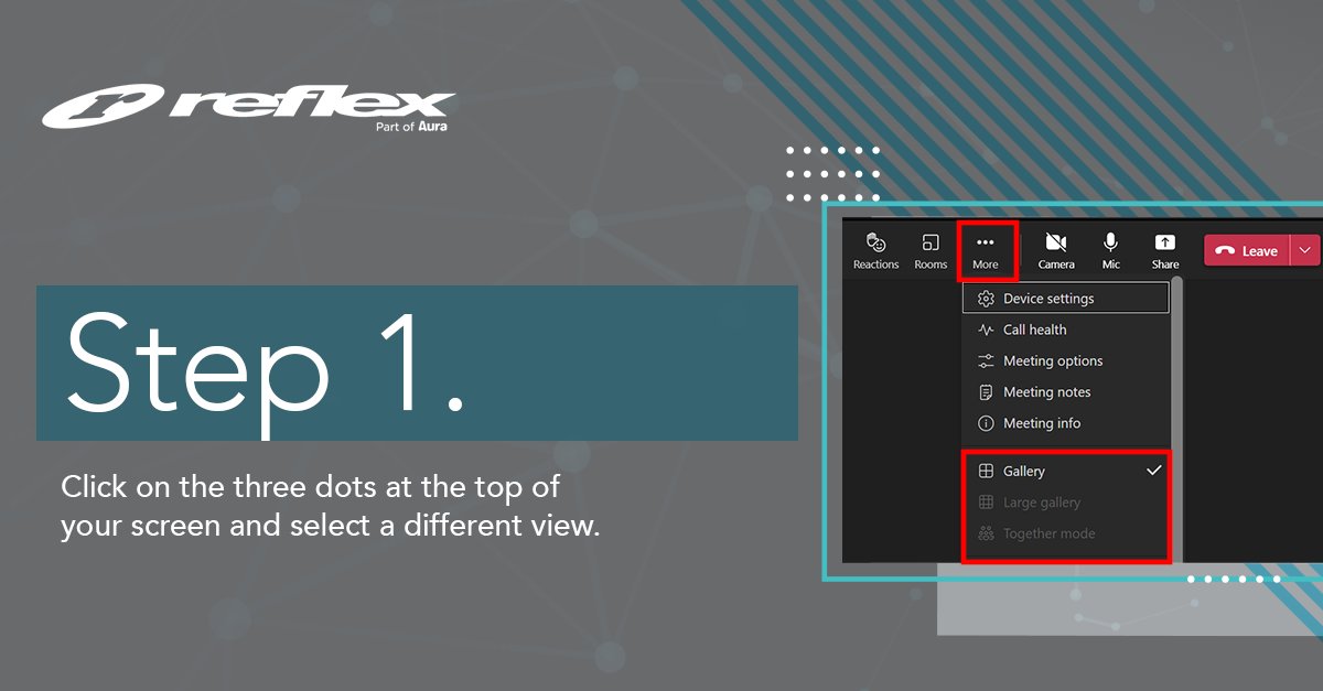 ReflexAV's tweet photo. Each Tuesday, we will post a new top tip related to AV and workspaces, aimed at helping to make your daily activities a little easier and even a little more fun.

We’re kicking off with a top tip on how to change your meeting view in MS Teams. 

#toptiptuesdays #Reflexltd https://t.co/z56vSK4a9O