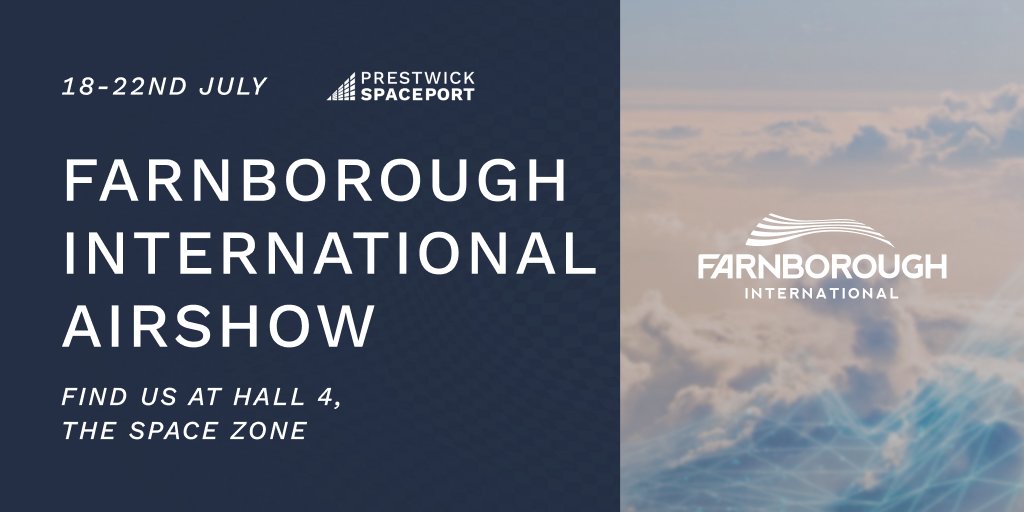 Prestwick Spaceport will be exhibiting at the Farnborough International Airshow.

Get in touch to set a meeting with our team!

#FarnboroughInternationalAirShow
#FIA22