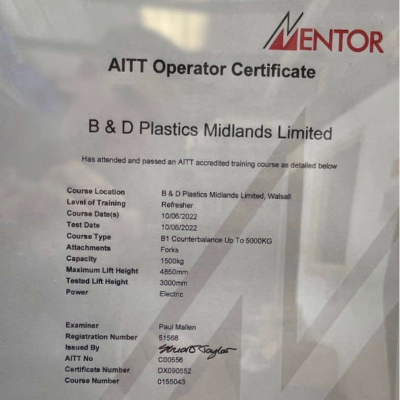 BDPlastics1's tweet image. Meet “Trix” the new member of the warehouse team.
Trix is an E15 Linde Counter-balance Forklift and is here to help with our ever increasing warehouse activity. All warehouse members have attained their AITT Operator Certificates.
@Mentor_Training   
#AbbeyMechanicalForklifts
