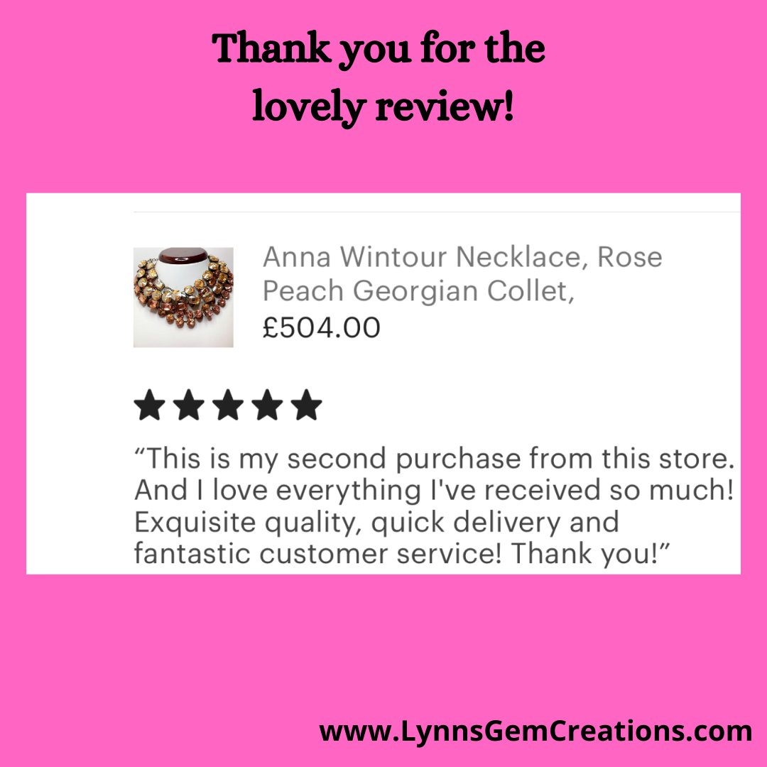 Thank you for the lovely review ❤️ Such a lovely repeat customer 😊 Lynnsgemcreations.com #lovelyreview #happycustomer #repeatcustomer #fivestars