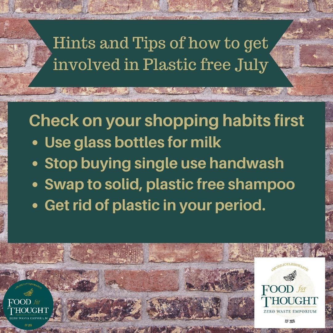 FoodThoughtNor's tweet photo. Plastic free July...

Need a little free getting started on your plastic free journey?

Follow us for some helpful hints and tips.

#PlasticfreeJuly #Foodforthought #Northampton #Wellingborough #Reuse #Recycle #Morejoylesswaste https://t.co/AXHfFNotqZ