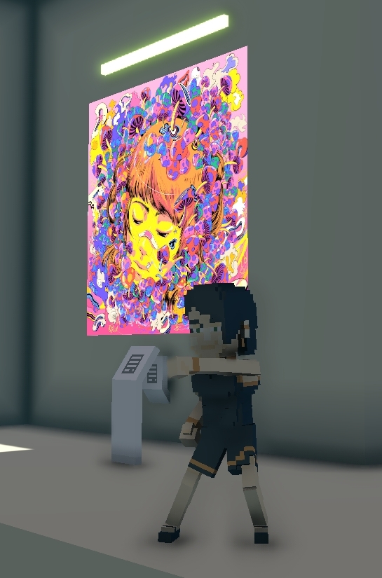 P855Sak's tweet photo. @TheSandboxGame @MOCDA_ I just participated in the #TheSandbox weekly contest for a chance to win 200 mSAND! Here is my favorite piece from the ‘Impossible Worlds’ exhibition, check out my screenshot below!
👇 https://t.co/lWPNpE4hvC