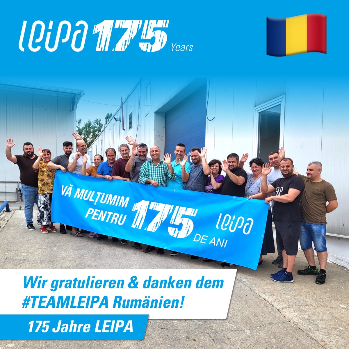 Leipa_Group's tweet photo. Vă mulțumim pentru cei 175 de ani de LEIPA! 🥳🎂🎈
În cinstea următorilor 175 de ani! 🚀💪
https://t.co/ofPuMkfh0x
#leipa #leipagroup #wirsagendanke #leipa175 #teamleipa https://t.co/hFR4SGuwJ4