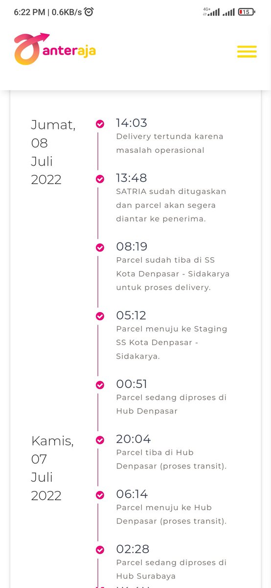 jhojonrock's tweet photo. @anteraja_id min ini sampai sekarang belum sampai. Kapan ya kira2 sampai?  No resi 10005061995313 https://t.co/bDeOD7wLik