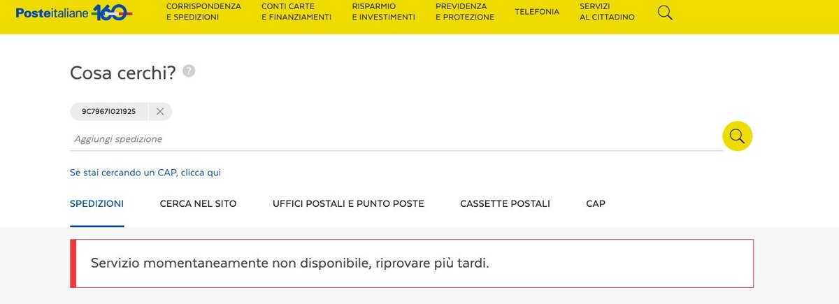 Sto aspettando di poter usare il servizio da ieri.. quanto è momentaneamente il momentaneamente? <a href="/PosteSpedizioni/">PosteSpedizioni</a> #postespedizioni