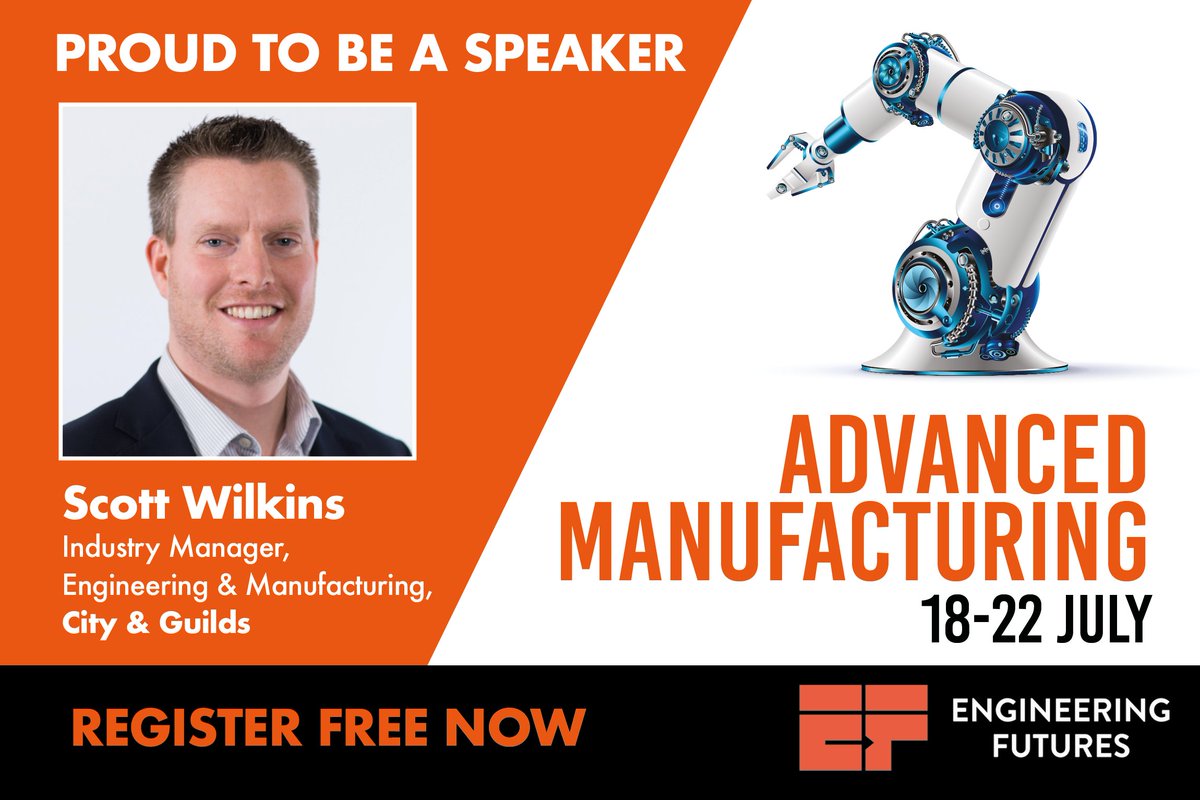 I'm pleased to be speaking at next weeks Engineering Futures #advancedmanufacturing week where I'll be talking about 'Training the next generation of engineers'. Registration is free so please book on via the link below:

crowdcast.io/c/advanced-man…

<a href="/cityandguilds/">City & Guilds</a>