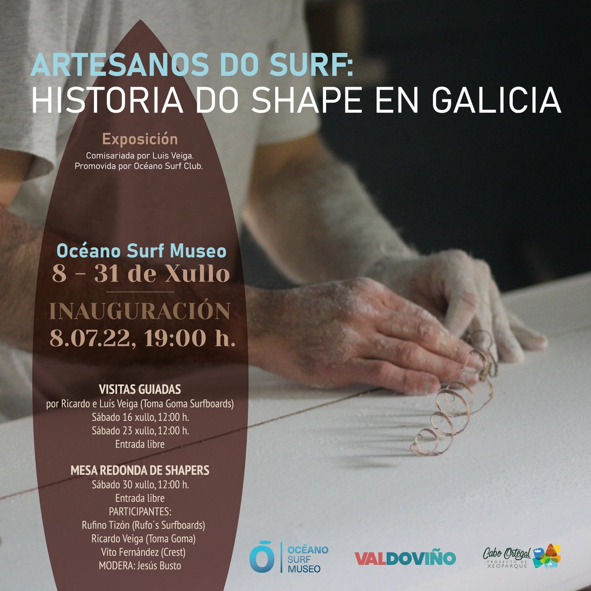 Lembra que durante o mes de xullo podes visitar a expo temporal sobre o shape galego en horario de museo! 
@TurValdovino #oceqnosurfmuseo #artesanosdelsurf