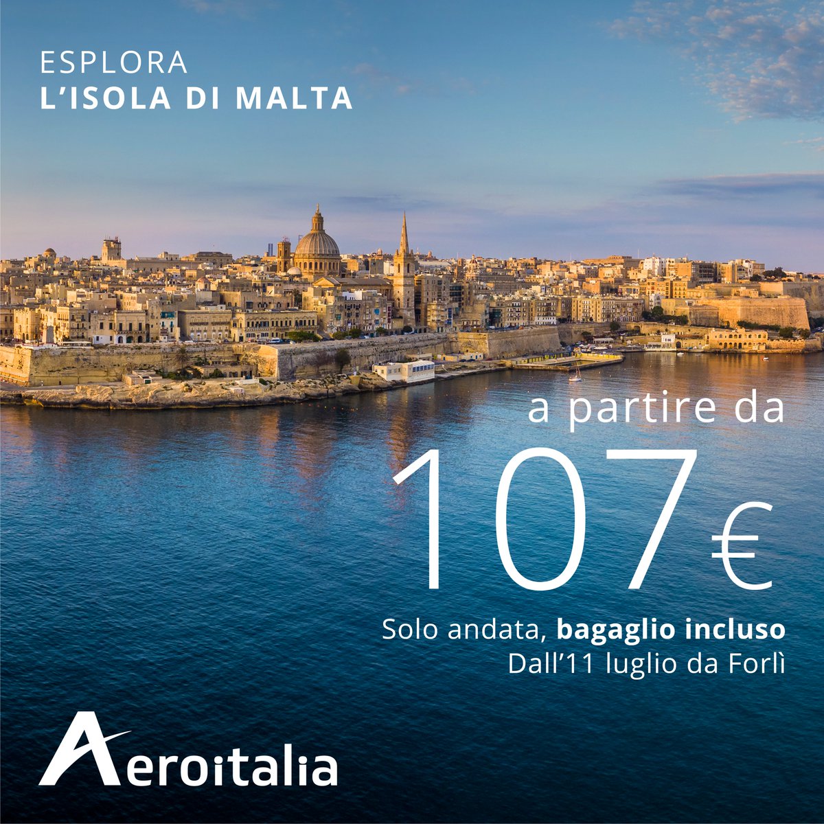 Malta: un’isola, mille avventure 🏝

Esplorala con Aeroitalia! ✈️
Vola da Forlì, solo andata, bagaglio incluso a partire da 107€ 
aeroitalia.com

#youniquetraveller #Aeroitalia #viaggiare #youniquetraveller #malta #summervacation #maltaismore #malta❤️