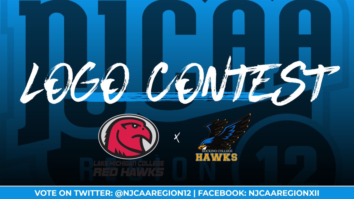 NJCAARegion12's tweet image. NJCAA REGION XII LOGO TOURNAMENT
PIN RYAN REGIONAL
LAKE MICHIGAN COLLEGE (@LMC_RedHawks) vs. Hocking College (@hockinghawks)
Voting ends at 10 AM on July 13, 2022