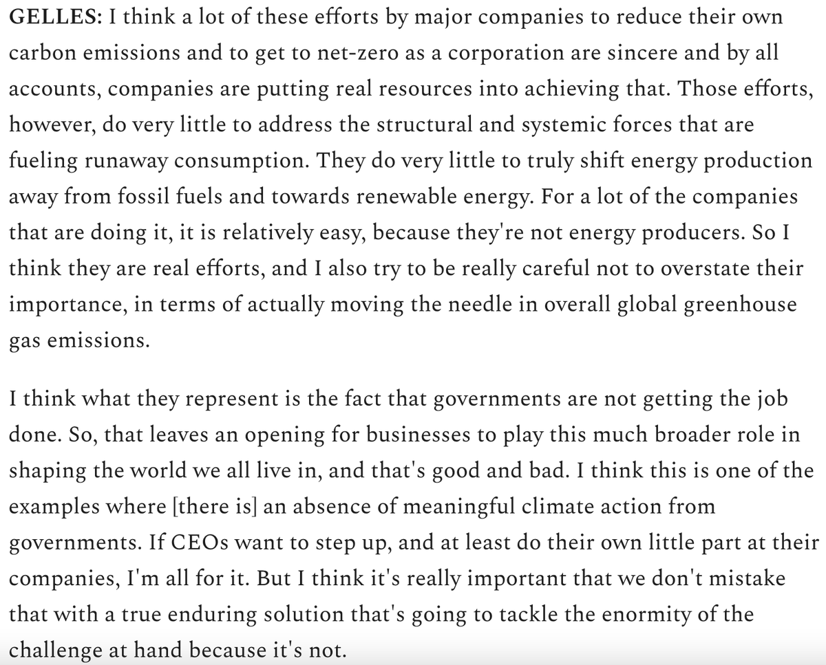 jabeckx's tweet photo. Essential reading today on corporate hypocrisy, why worker unionizing efforts are so important, and how good-sounding corporate climate pledges are barely scratching the surface of the systemic change needed. @JuddLegum @dgelles https://t.co/Ye3tgof59G