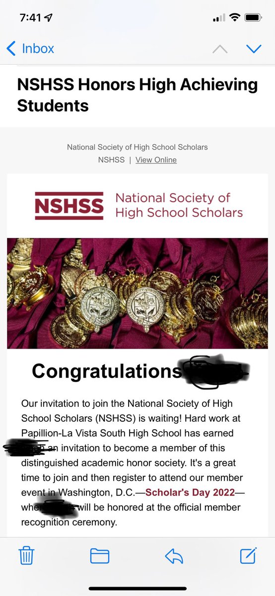 PLSouthNHS's tweet photo. FYI: if you receive an email from the org pictured below—it is NOT associated with NHS at Papio South!! https://t.co/sjG2lBctWH