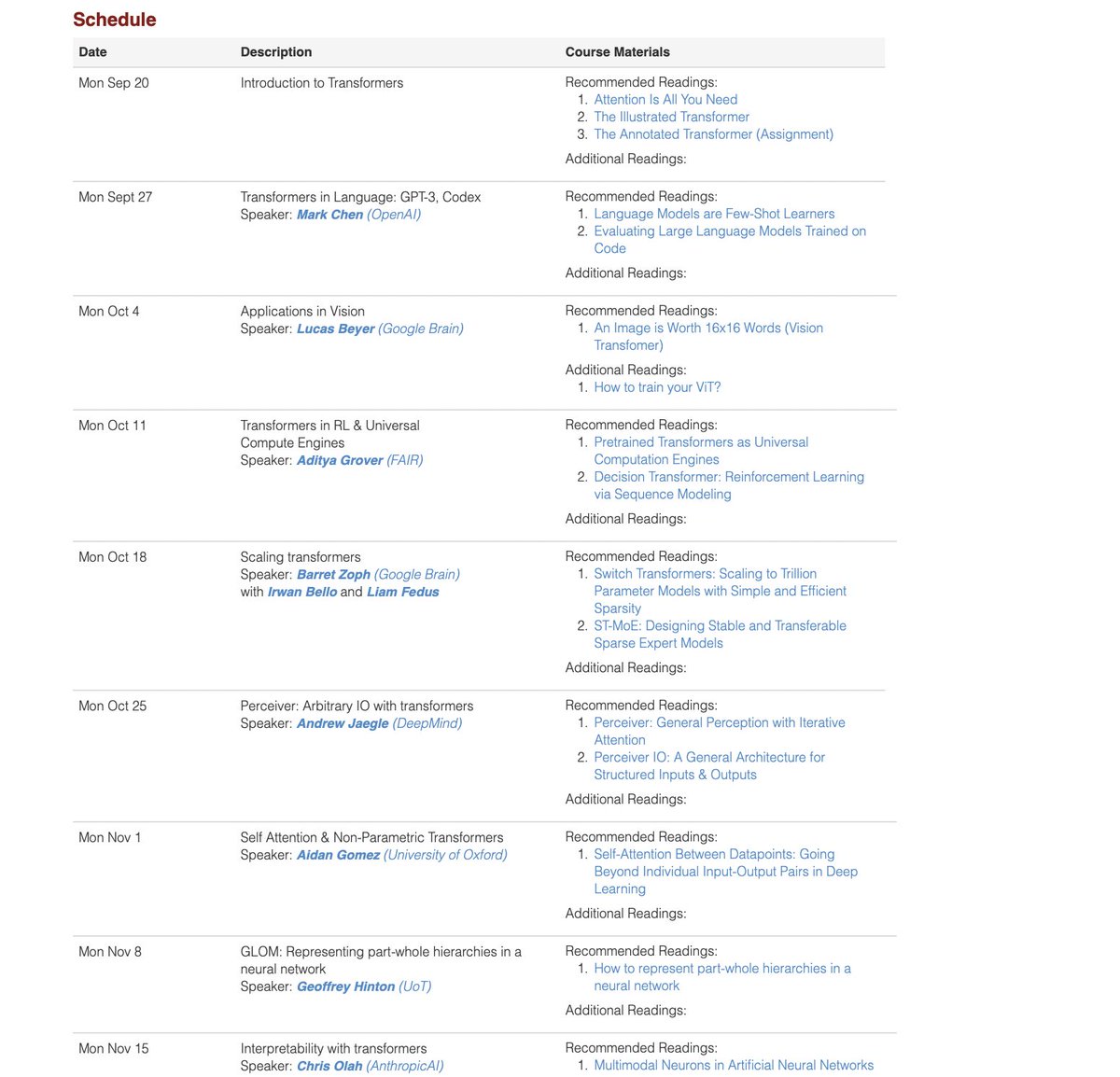 Jeande_d's tweet image. A fresh new class of Transformers and their applications in NLP, CV, RL, and GANs from Stanford 🔥🔥
It's wild to see new classes that are exclusively for Transformers.
2 videos already and more videos coming up daily this week.
CS25 website: web.stanford.edu/class/cs25/ind…
