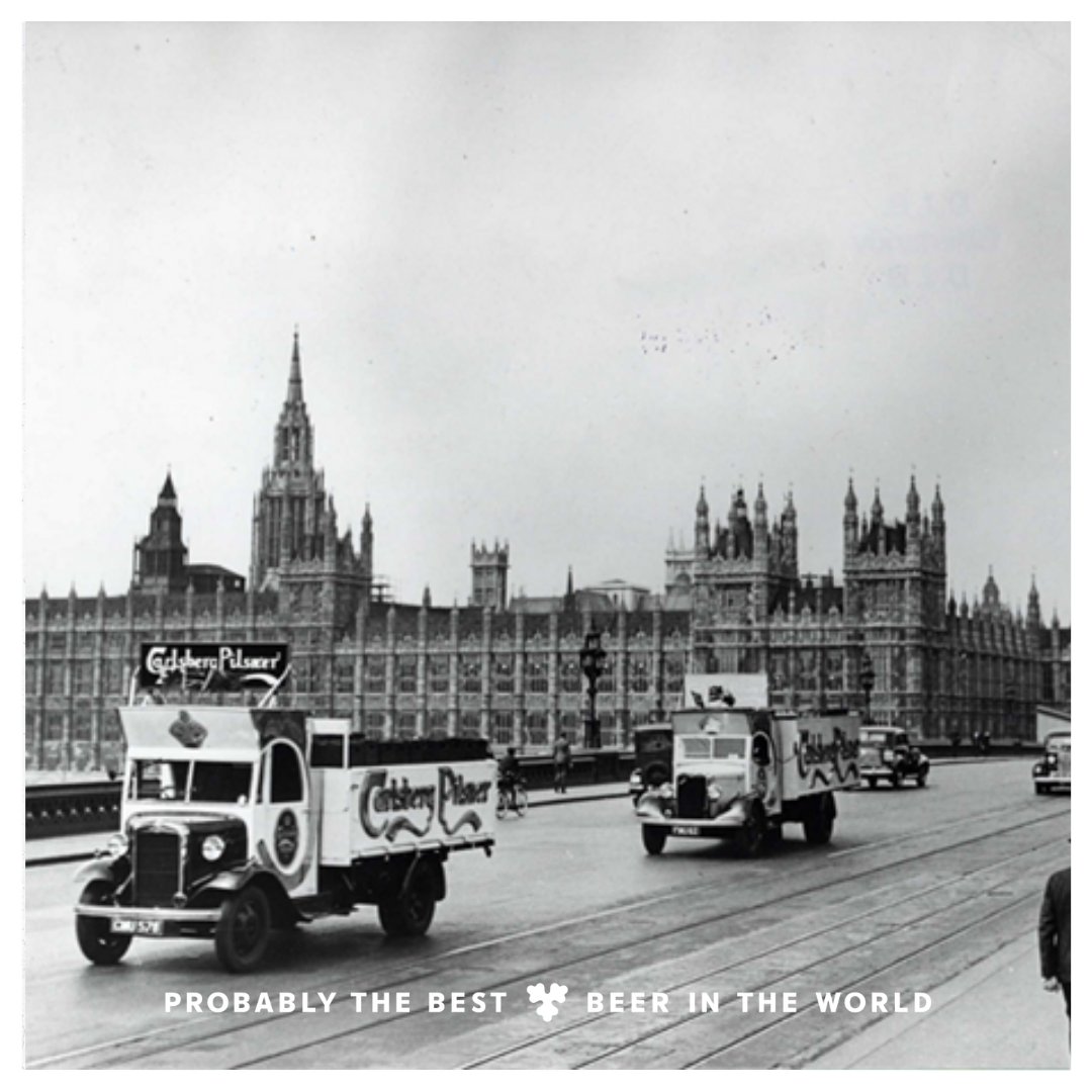 CarlsbergUK's tweet photo. How it’s going…how it started.

Introducing our new fully-electric delivery trucks. These trucks will replace up to around 19,000 diesel-fuelled road miles per vehicle per year!

Does that make our beer taste even better? Probably https://t.co/TLZGiAEZx6