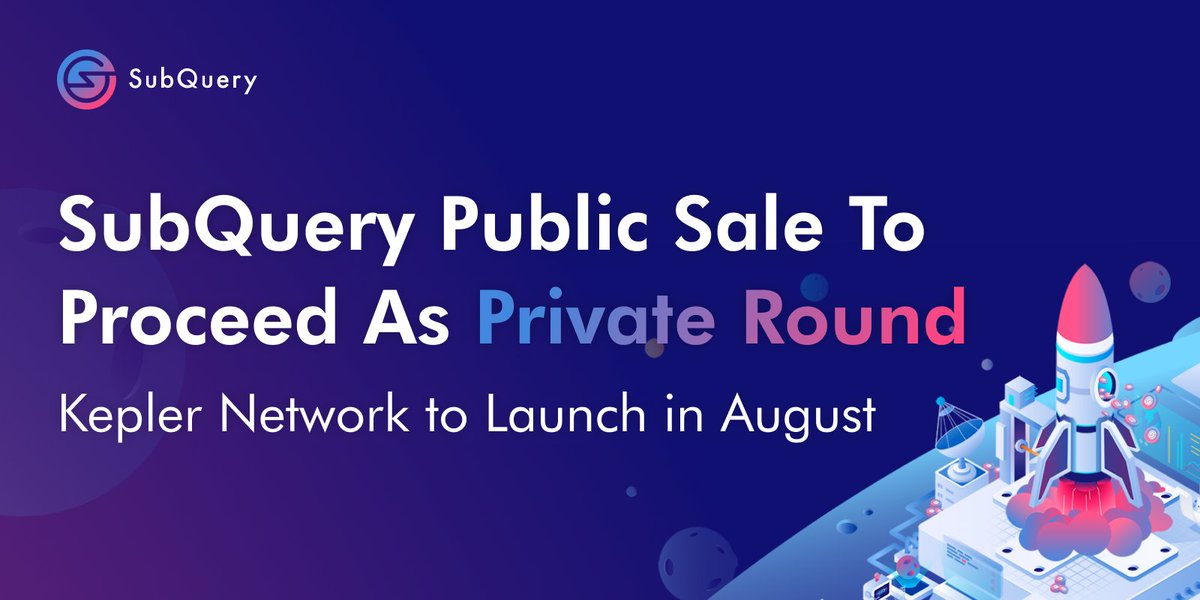 🚨SQT Update

Our Public Sale has been postponed to a later date 

Early community members will now be able to participate in an invite-only private round 😃

We are launching the Kepler Network, an incentivised testnet on <a href="/KaruraNetwork/">Karura</a> 👀

For more ➡️ bit.ly/3RqtK8b