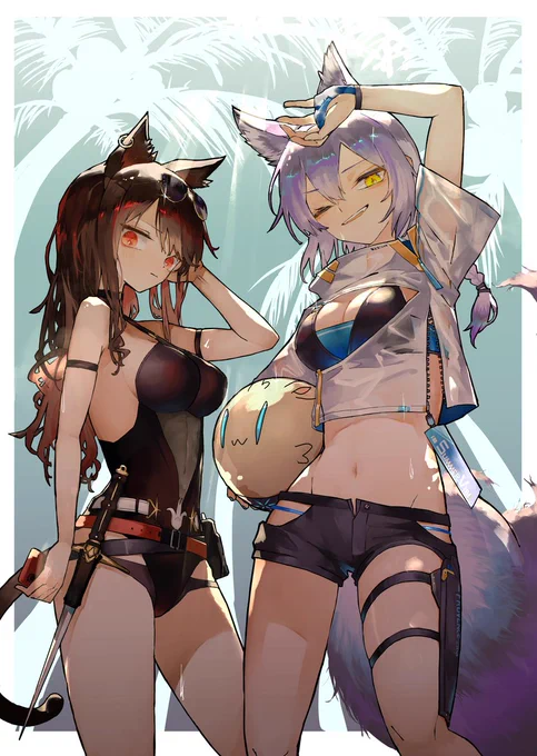 スカイフレア&プロヴァンス🏝
夏なので再掲…✨
#アークナイツ #明日箱舟 #Arknights 