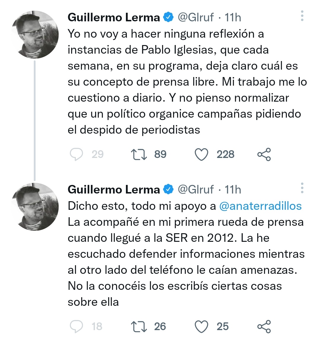 dsegoviaatienza's tweet photo. Guillermo Lrema @Glruf viene de Ana Rosa así q no os extrañéis del indecente mensaje normalizando que se mafiee con Villarejo, habéis oído a Ana Terradillos no? Pues este la defiende solo porque no traga a Pablo Iglesias como le enseñó AR.
CÓMPLICES.
#FerrerasEsCloacaPura https://t.co/ZZXQF9zZWM