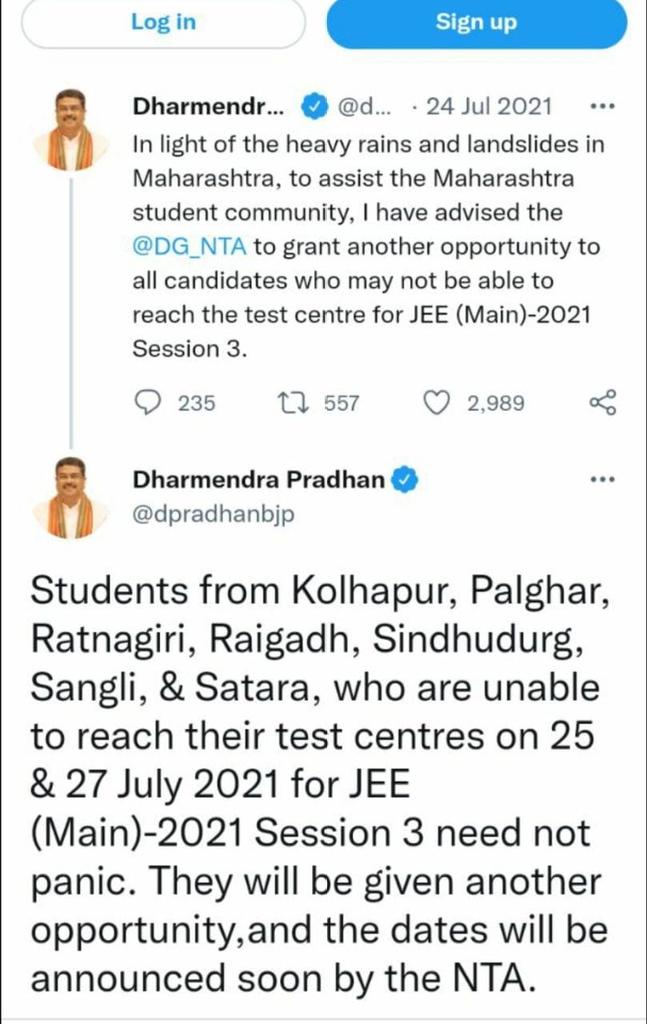 anubha1812's tweet photo. This relief was given last year to #JEEMains Aspirants

Similar situation this year for #NEET2022 Aspirants

@PMOIndia 
@dpradhanbjp https://t.co/7Df9o4wVMt