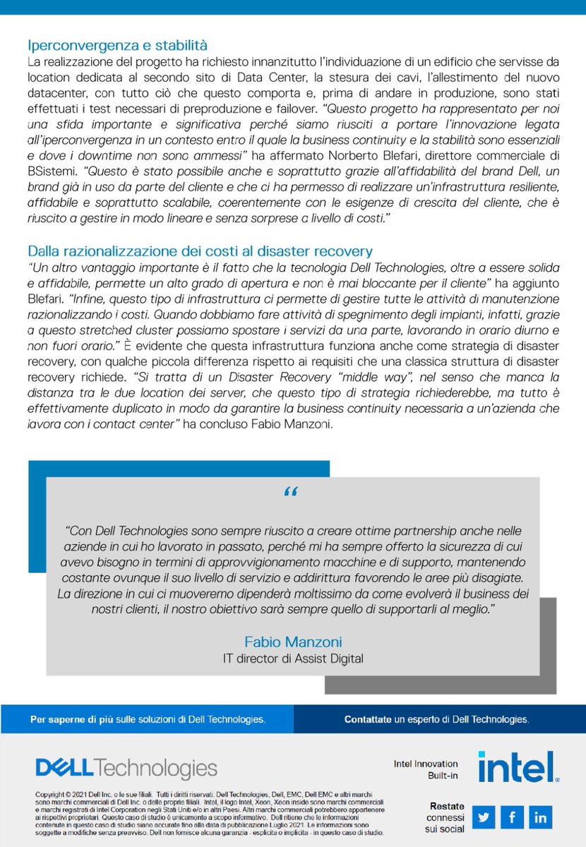 lucarallo's tweet photo. Quando innovazione fa rima con stabilità.
Assist Digital, che offre un mix di servizi e competenze per interagire con i clienti finali attraverso il digitale, ha scelto la tecnologia di @DellTechItaly
Scopri perché in questa #DellTechCase https://t.co/Jb4mqXAe9f
#adv https://t.co/ZjHvsGFBrm