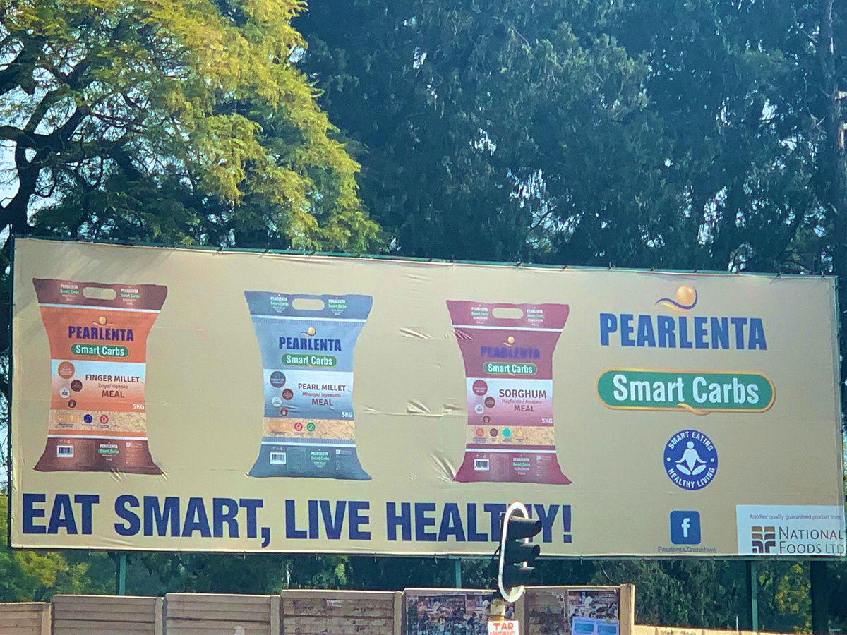 I love this - game changers in traditional/small grains National Foods calling them smart carbs! Sorghum Pearl millet and Finger millet! We needed the industry to own this @george_mapope @ProsperBMatondi @basera_john @basera_john #ZimAgricRising