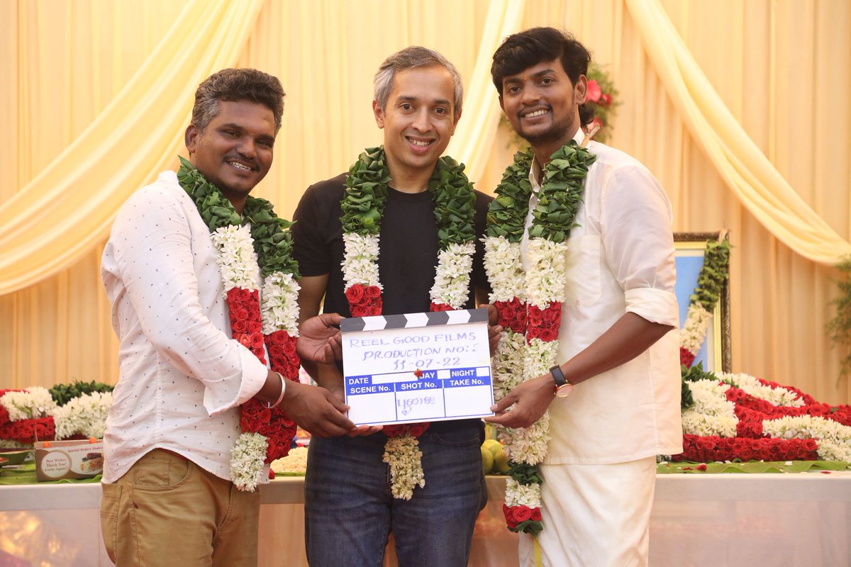 CinemaCriticss's tweet photo. #ReelGoodFilms Production No 2 - Shoot Started Today With Formal Poojai✨

Stars: #VijayKumar (Uriyadi) - #PreethiAsrani
Music: #GovindVasantha
Direction: #Thamizh https://t.co/xGksdGxmgX