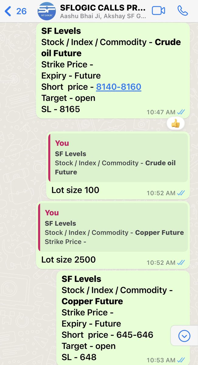 mangofruiter's tweet photo. Today our calls #CrudeOil #naturalgas #copper all made again good #profit with only #SFlevels #sflogic 

@CA_MANJUNATH @CHAshishrajput @1801Gaurav 

@SFLEVEL7 @sf_logic @SFLOVERS9 

@CaPathuri @twtaksh @Himani_taneja13 @mohan5762 @snsanthu391 @shaikhkamil636 https://t.co/PClVAcifCA