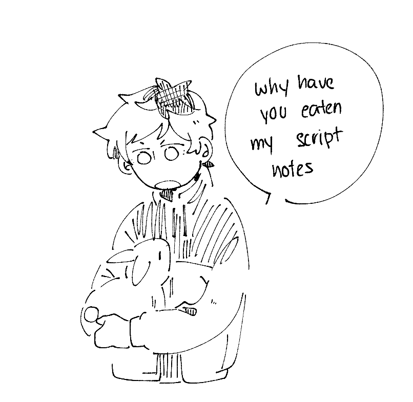 saw tsuzuru and bunny on tl, obligatory doodle 