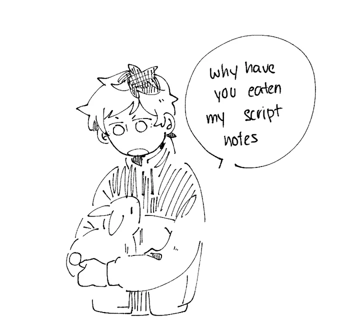 saw tsuzuru and bunny on tl, obligatory doodle 