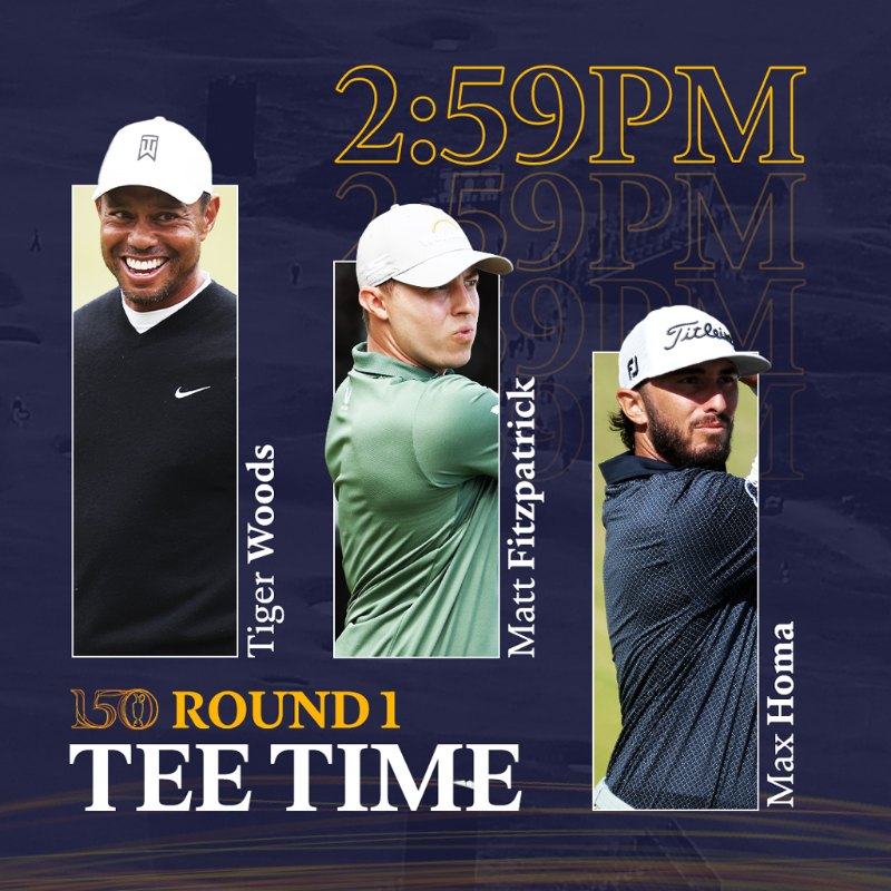 TheOpen's tweet photo. 🚨 Tee times are in 🚨

Check out the full draw for Thursday and Friday 👉 https://t.co/wOgJInIVNj

#The150thOpen