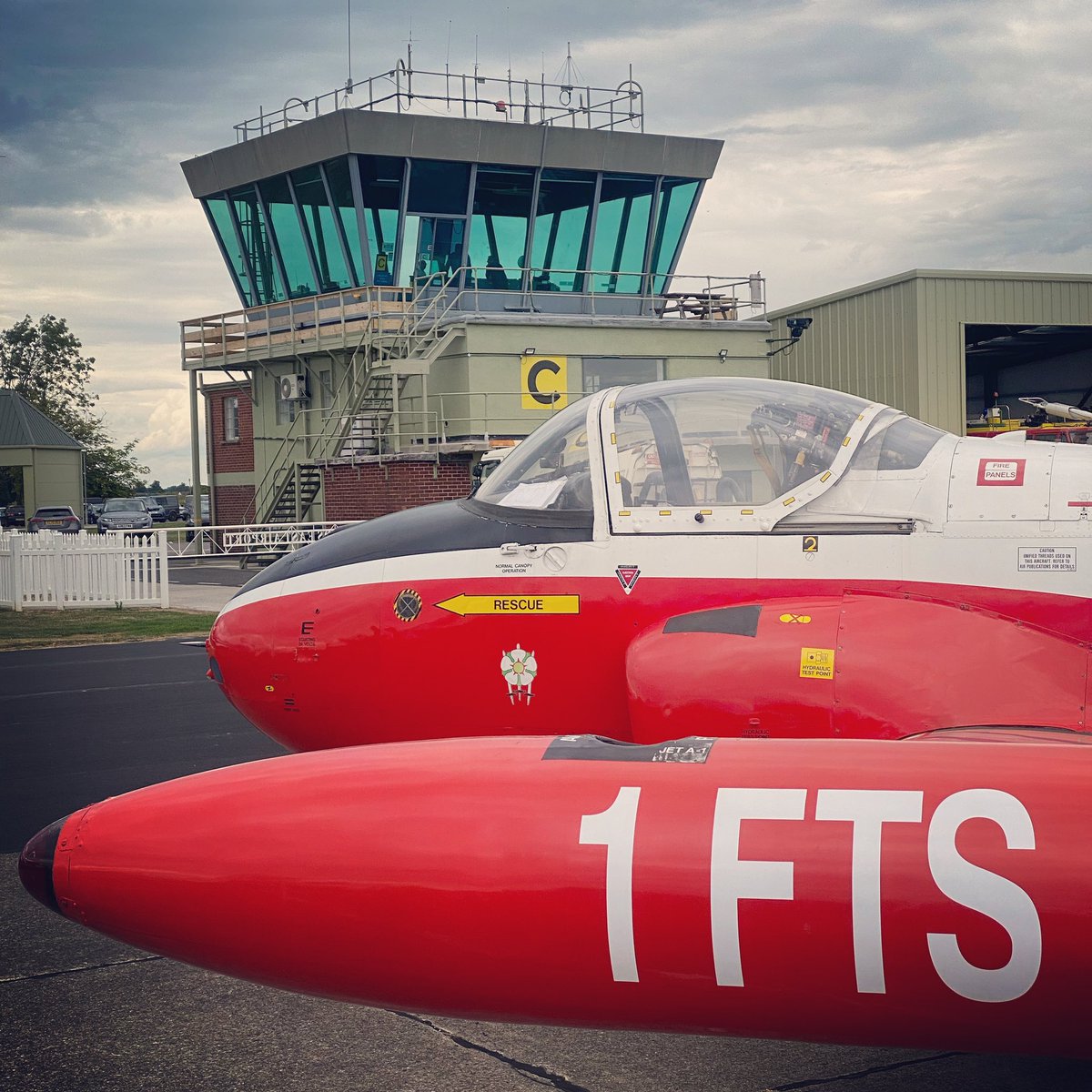 JetArtAviation's tweet image. Returning home. 

Jet Provost T3 XM479 captured next to the tower at former RAF Church Fenton. This aircraft spent time operating from Church Fenton when in RAF service and returned a few weeks ago for the #privateflyershow @leedseairport 

#classicjet #jetwarbird #JetProvost