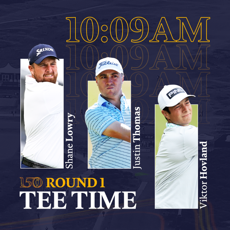 TheOpen's tweet photo. 🚨 Tee times are in 🚨

Check out the full draw for Thursday and Friday 👉 https://t.co/wOgJInIVNj

#The150thOpen