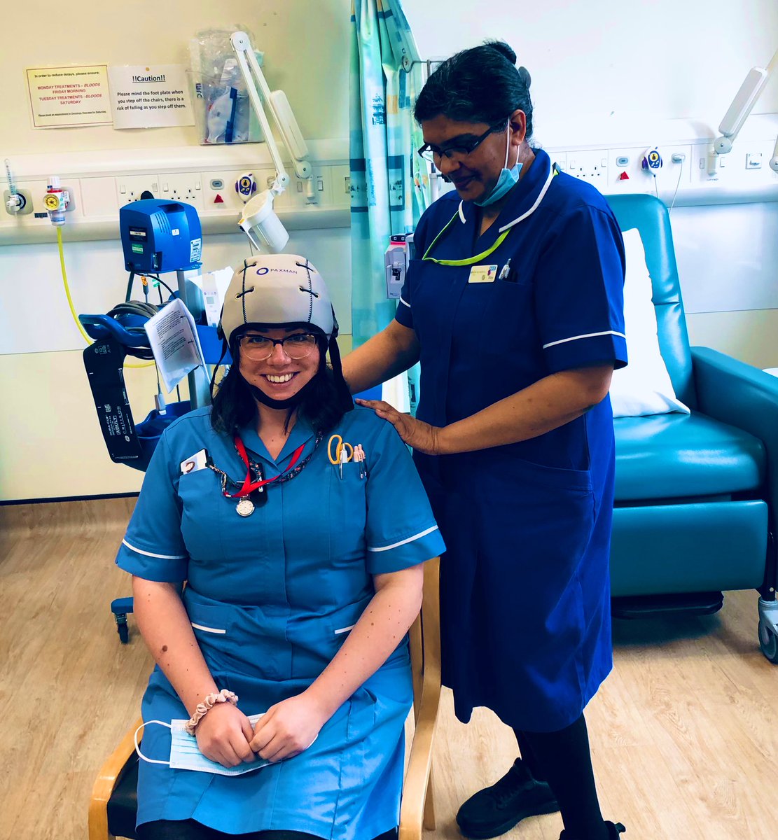 AJPSCUK's tweet photo. @scalpcooling It was a pleasure to meet with the oncology team @TeamNUH on the chemotherapy day unit this morning, lots and lots of enthusiasm regarding efficacy and cap fitting techniques - chuffed to bits with the results - all the best guys! π #capfitting https://t.co/DVOXbi4PAs